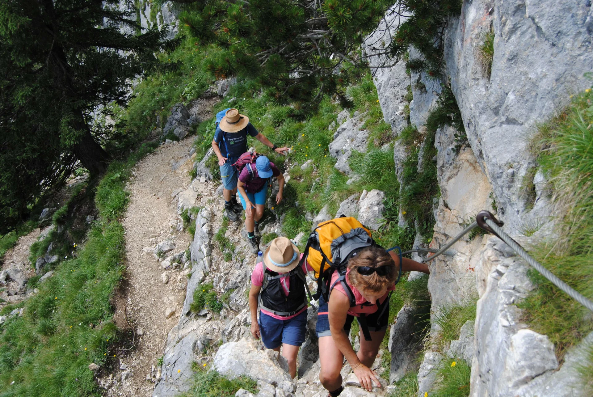 © (DAV Gangkofen) Steiler Anstieg zum Säuling