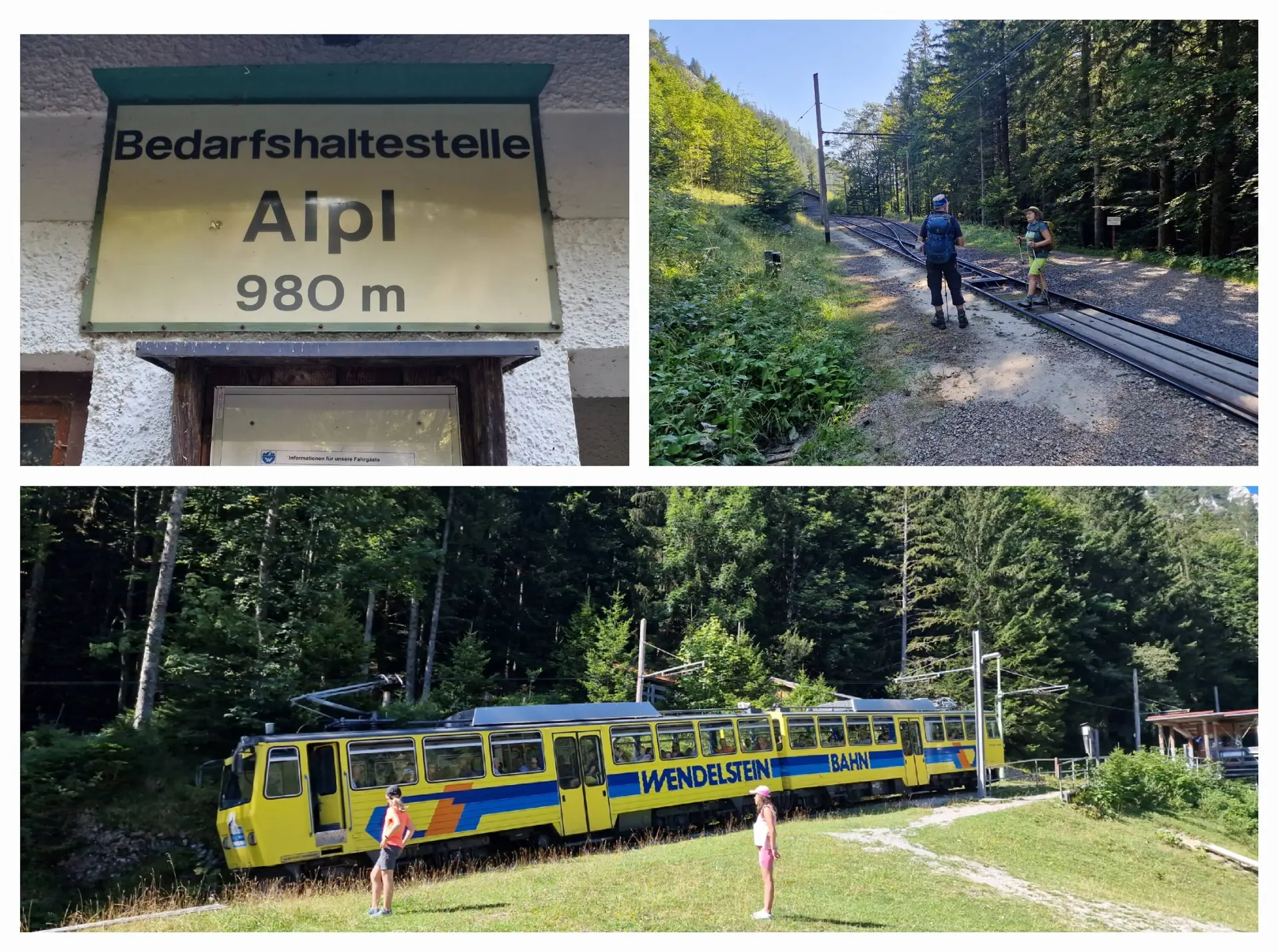© (DAV Gangkofen) Zwei Teilnehmer wählten den Aufstieg von Aipl zur Mitteralm mit der Zahnradbahn