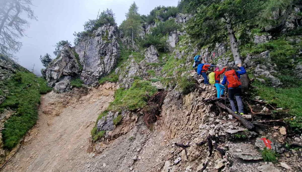 © Steiler Abstieg via Hoher Gang