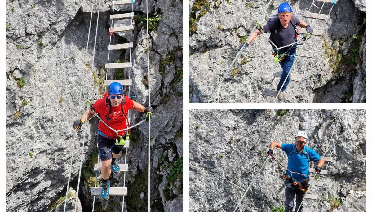 © (DAV Gangkofen) Auf der Seilbrücke