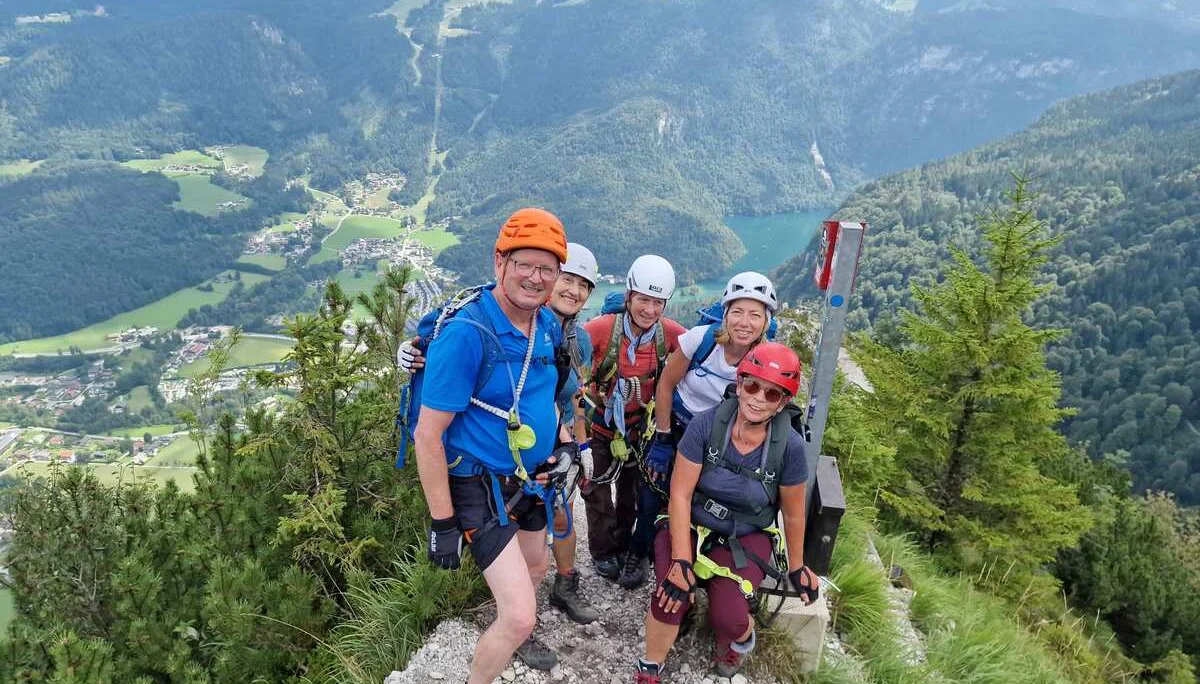 © (DAV Gangkofen) Am Ausstieg, mit Blick hinab zum Königssee