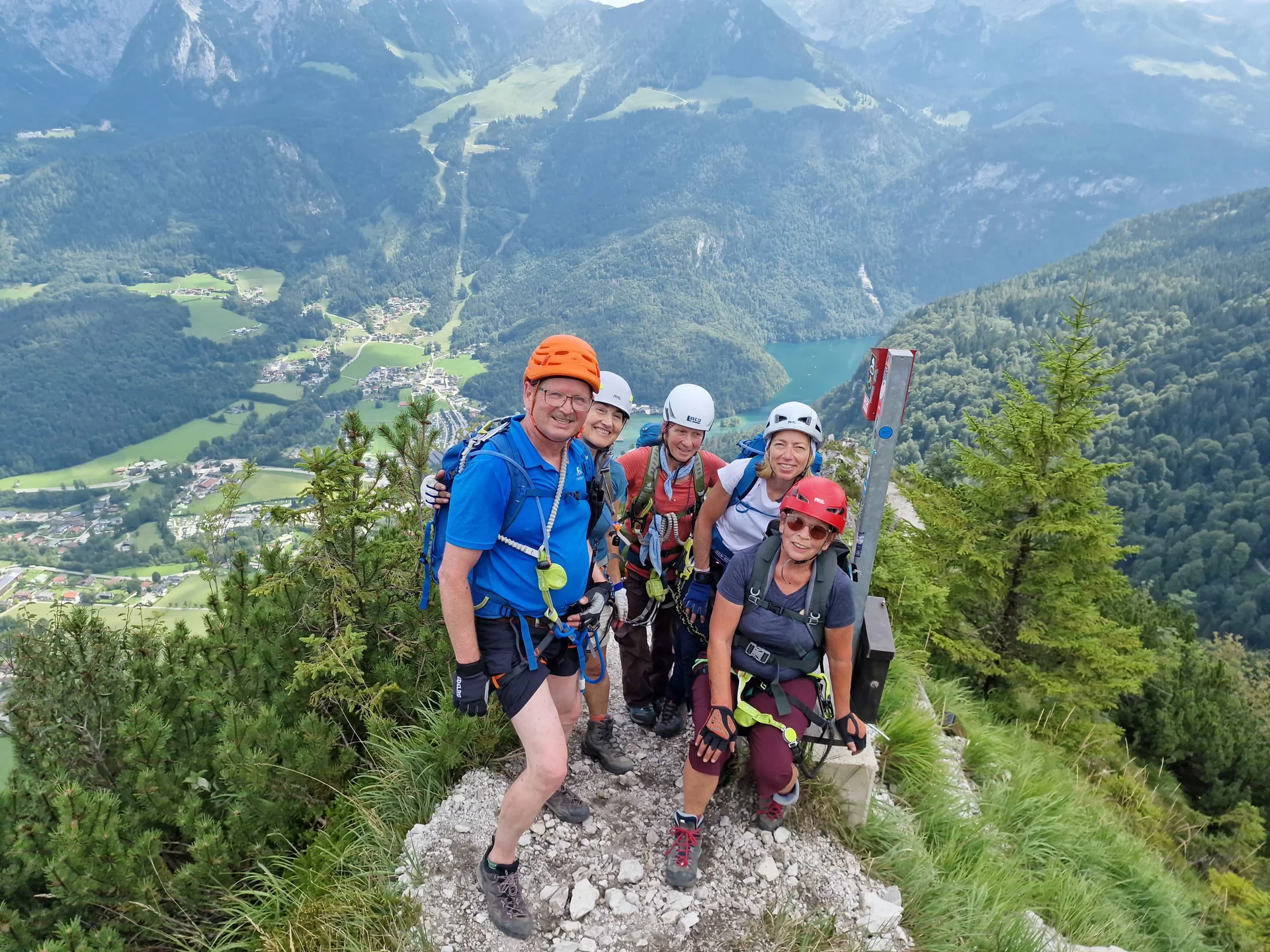© (DAV Gangkofen) Am Ausstieg, mit Blick hinab zum Königssee