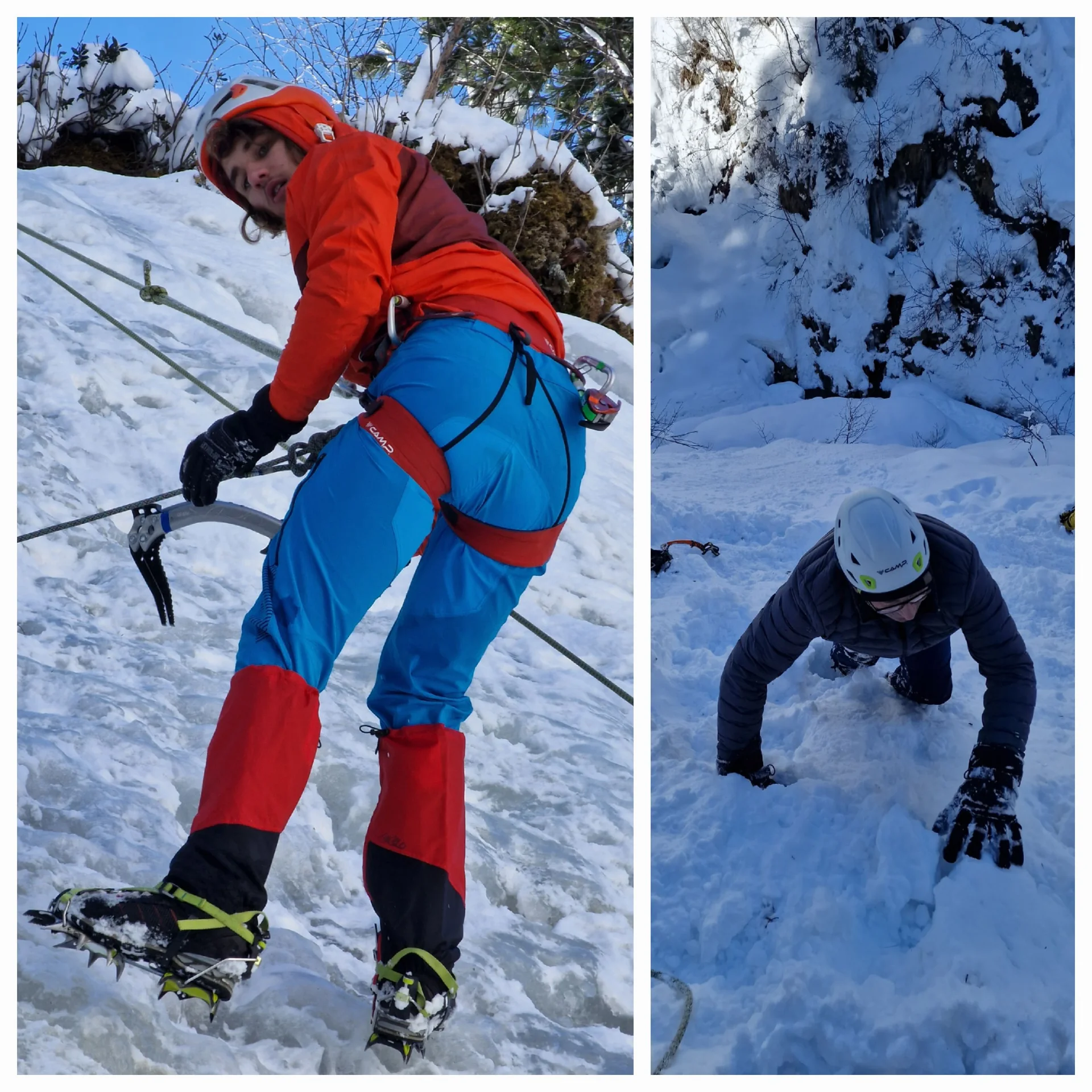 © Martin Götz (mit Steileisgeräten und Steigeisen mit Vertikalzacken oder zu Fuß unterwegs)