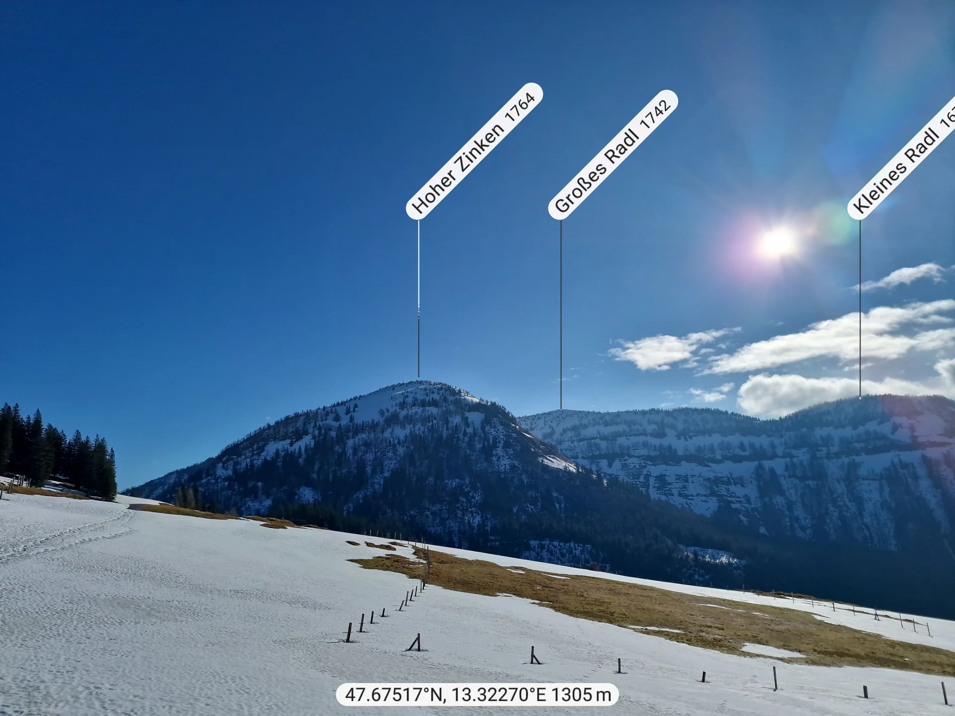 © Martin Götz (Danach ging es mit Schneeschuhen Richtung Hoher Zinken weiter)