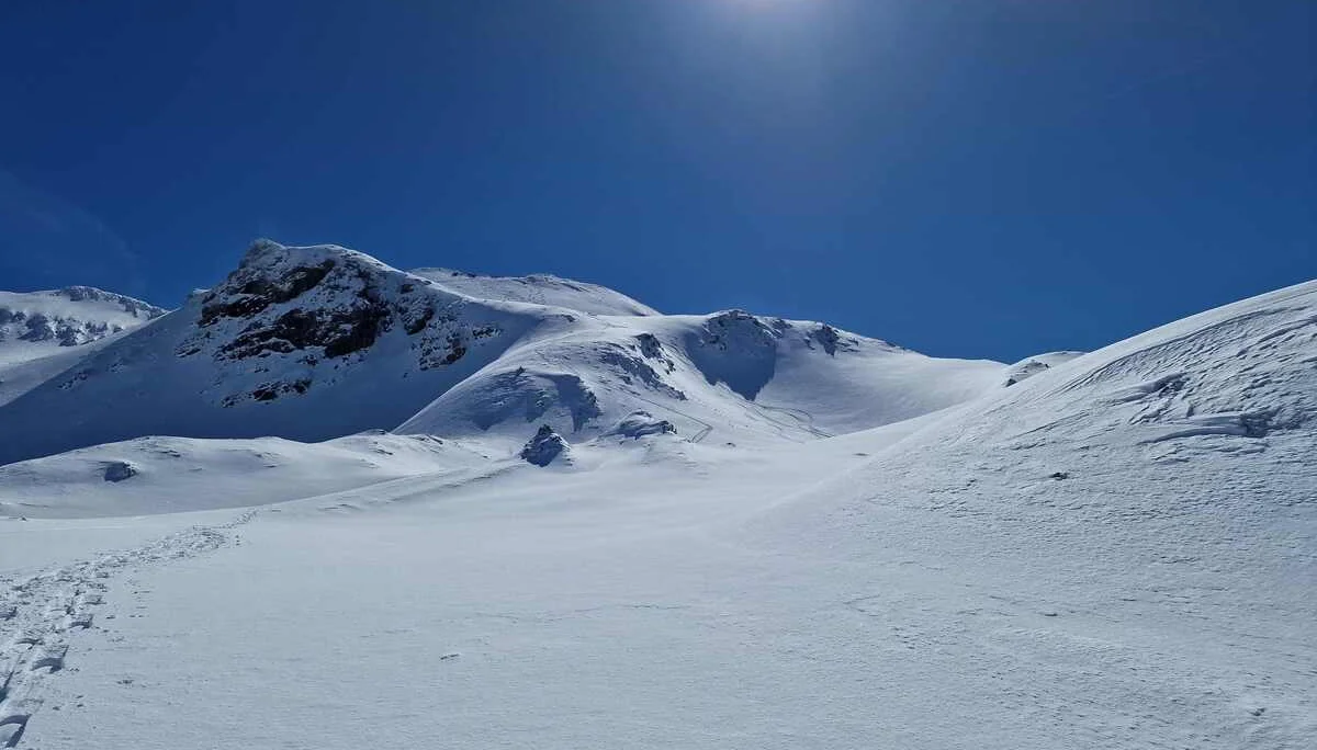 © (Martin Götz) Blick zurück auf die Abstiegsvariante
