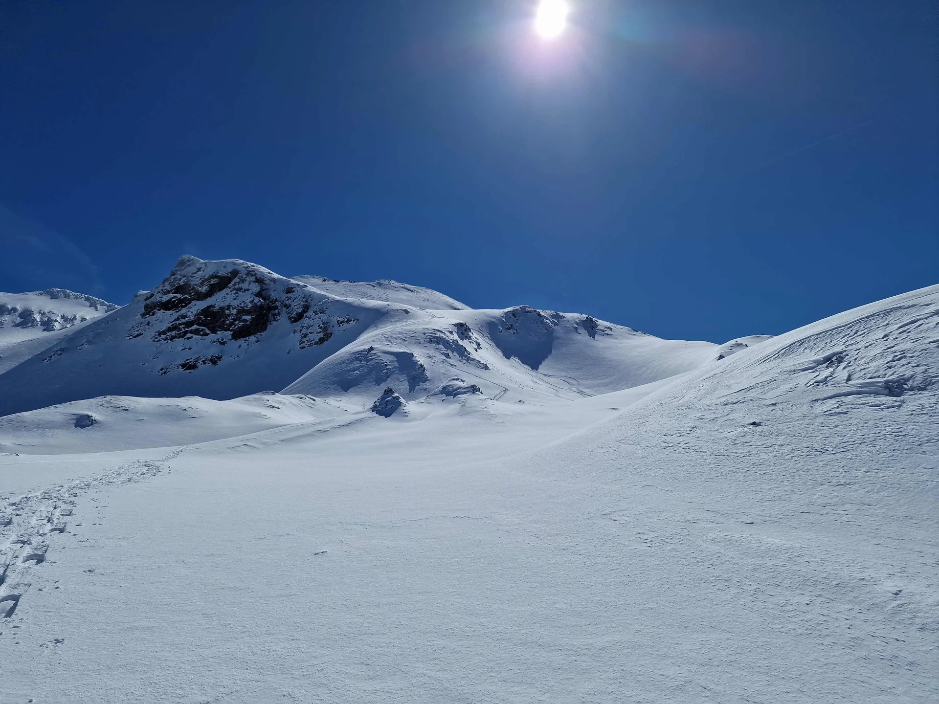 © (Martin Götz) Blick zurück auf die Abstiegsvariante