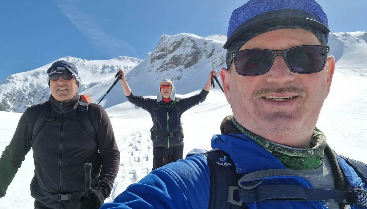 © (Martin Götz) Bereits wieder im Abstieg über die Variante vorbei am Gipfel des Hengst