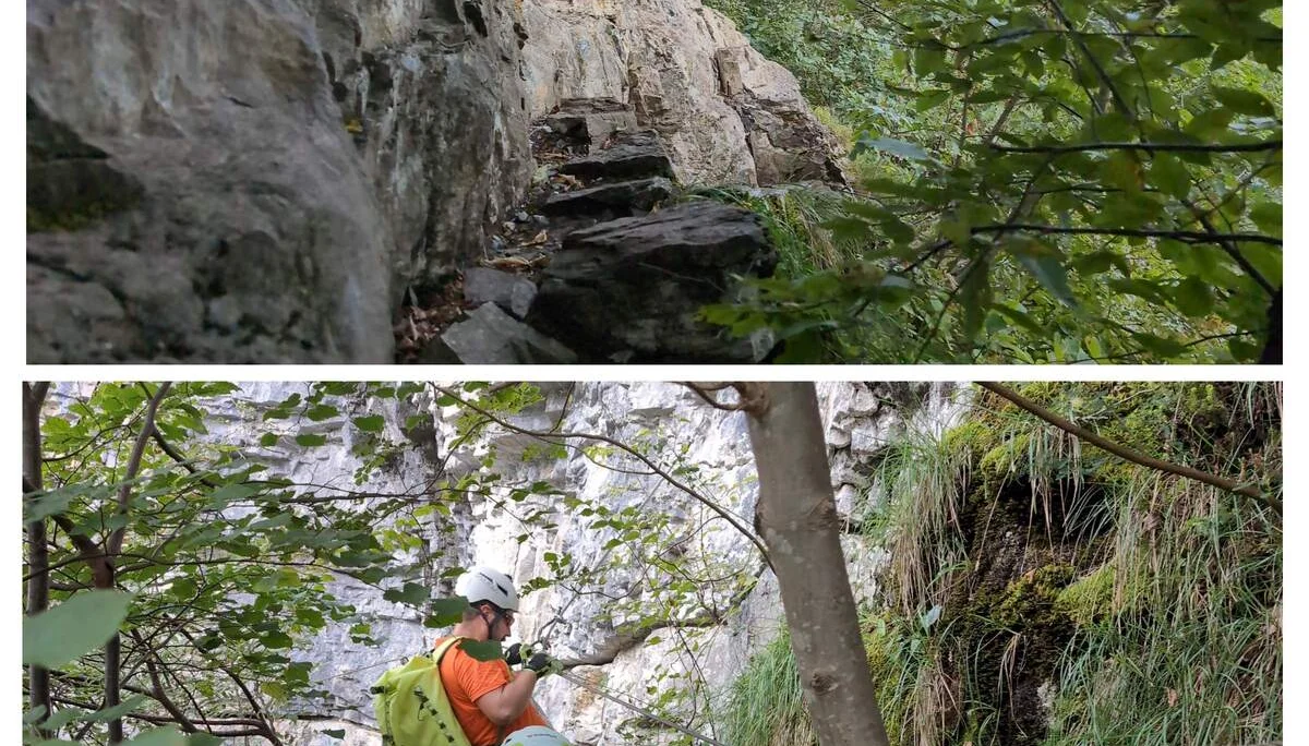 ©  „Im fast horizontal verlaufenden Via Ferrata Sasse“ –Martin Götz