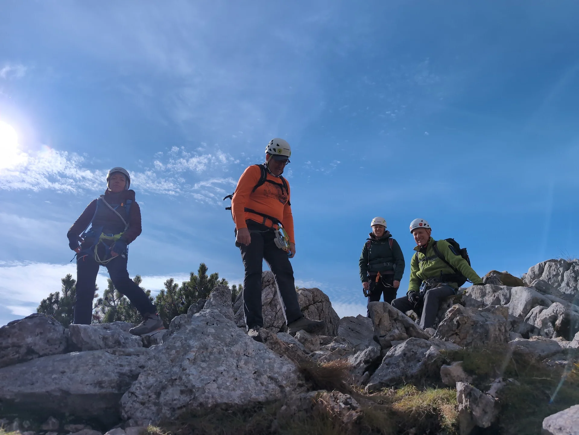 Klettersteig Berchtesgadener Hochthron | © DAV Gangkofen\Martin Götz - Auf der Suche nach dem Einstieg des Mittaglochs