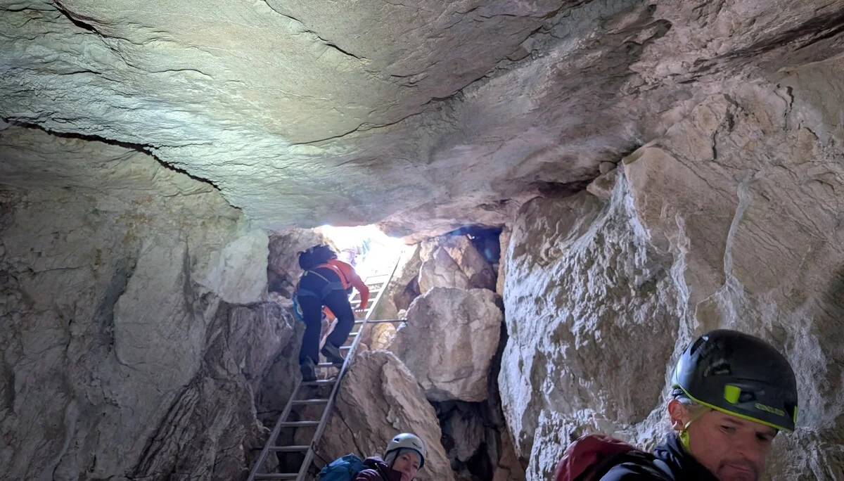 Klettersteig Berchtesgadener Hochthron | © DAV Gangkofen\Martin Götz - Leiter im Mittaglochs