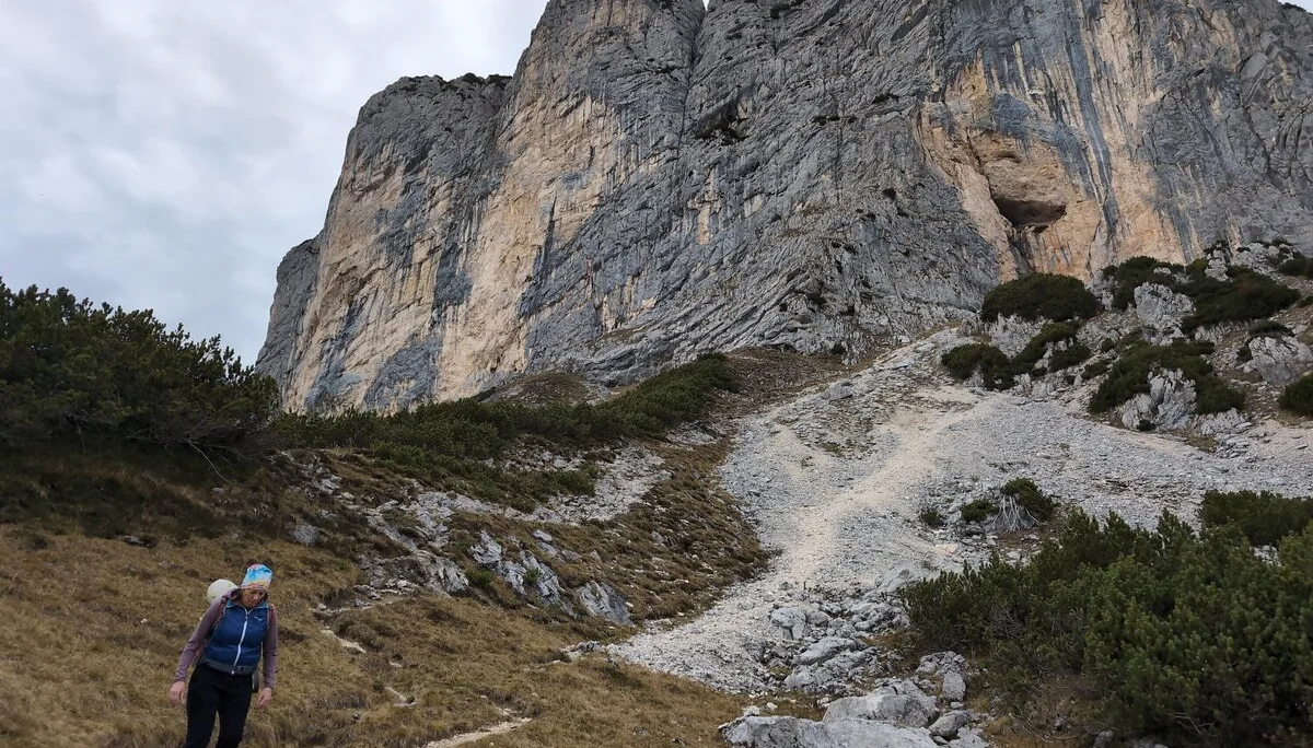 Klettersteig Berchtesgadener Hochthron | © DAV Gangkofen\Martin Götz - Am Ende des Mittagsloch-Steigs mit Blick zurück zum Berchtesgadener Hochthron