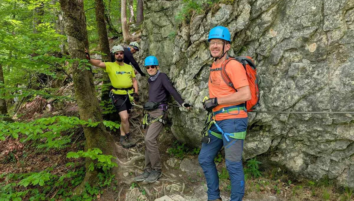 © (Martin Götz) Die „Speed“-Gruppe im Klettersteig Gamskitz