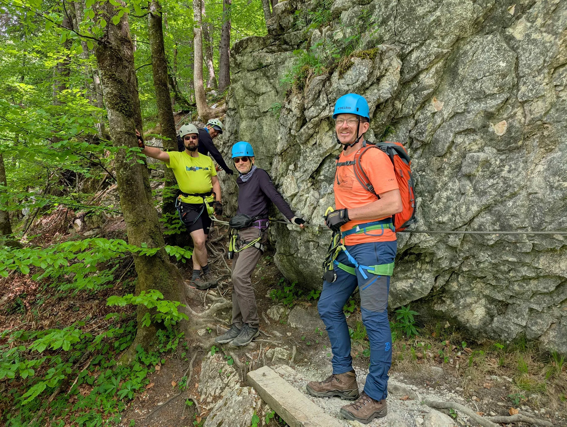 © (Martin Götz) Die „Speed“-Gruppe im Klettersteig Gamskitz