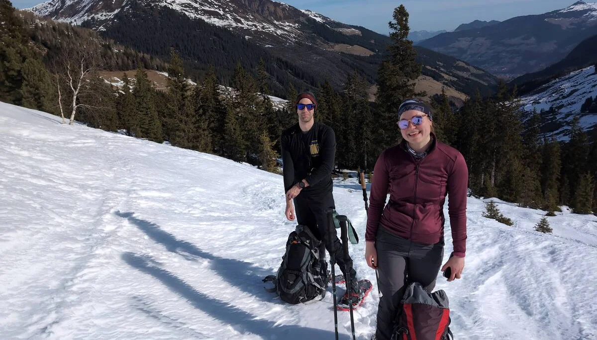 © (Martin Götz) Kurze Pause im Aufstieg