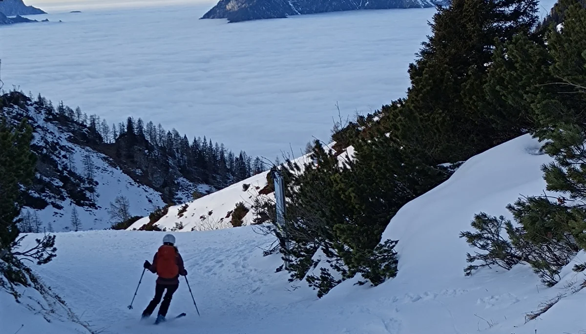 Abfahrt zur Mittelstation der Jennerbahn | © (DAV-Gangkofen) 
