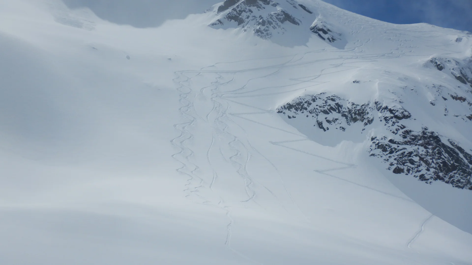 © (DAV-Gangkofen) - unsere Abfahrtsspuren vom Westlichen Daunkogel