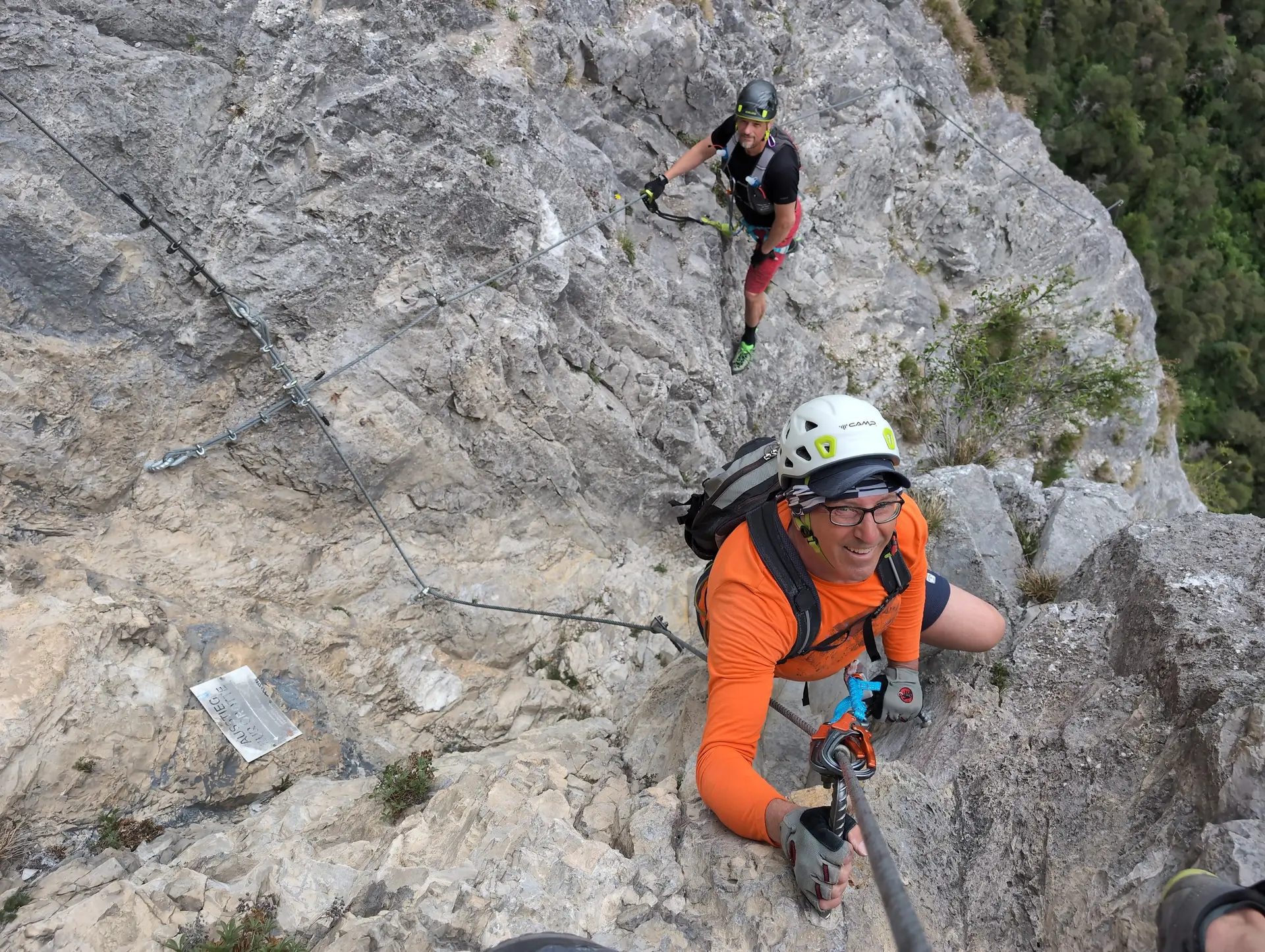 Klettersteige_4-Tage Gardase | © DAV Gangkofen/Martin Götz_Klettersteige_4-Tage Gardasee_KS Gardasee_4. Tag_KS Kaiser Max_Unterer Teil_Aufstieg_Kurz vor der Abzweigung