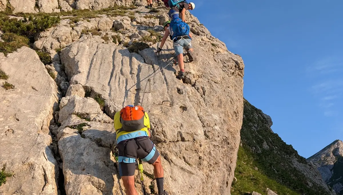 KS 5 Gipfel Rofan Achensee | © DAV Gangkofen/Martin Götz_KS 5 Gipfel_1_Haidachstellwand_Klettersteig im Abstieg