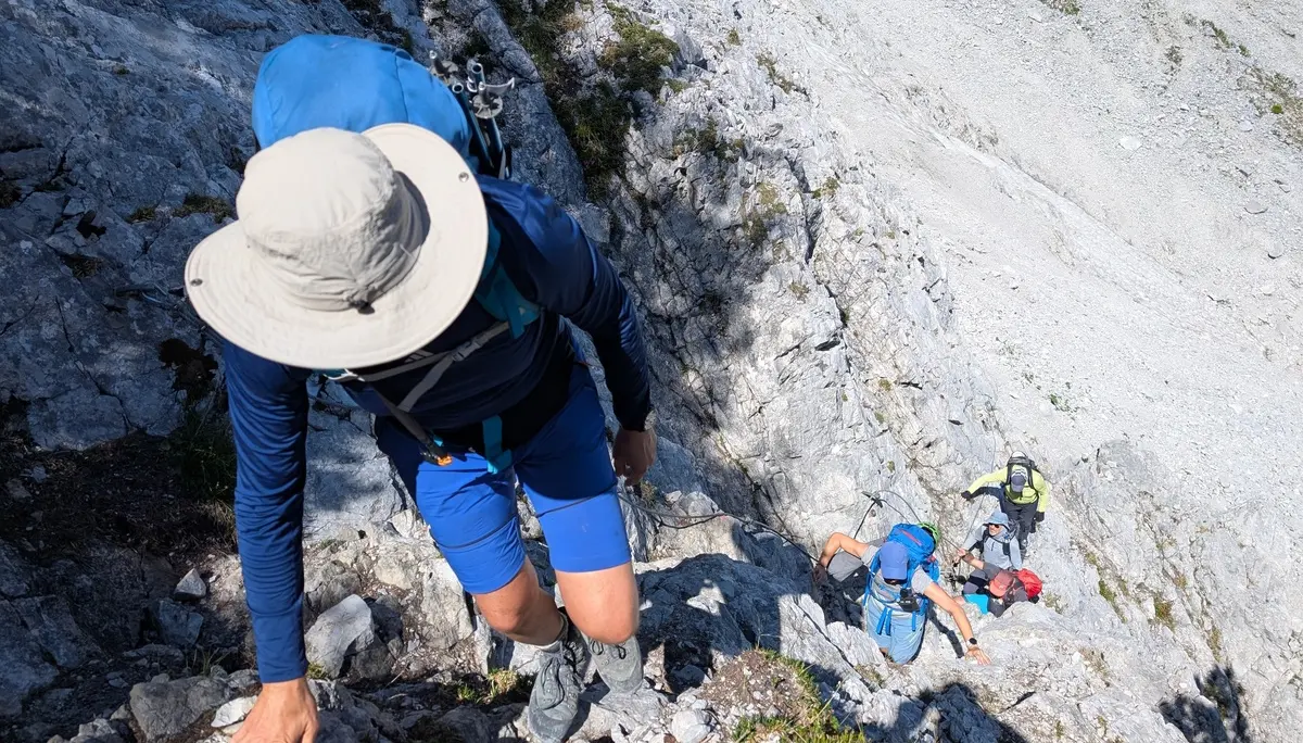 KS Karwendel | © DAV Gangkofen/Martin Götz_KS Karwendel_3.Tag_Gipfelstürmerweg_In der Kletterstelle