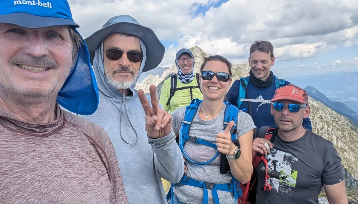 KS Karwendel | © DAV Gangkofen/Martin Götz_KS Karwendel_3.Tag_KS Nordkette 2. Teil_Ende des Klettersteigs_Gruppenfoto