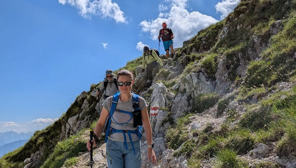 KS Karwendel | © DAV Gangkofen/Martin Götz_KS Karwendel_3.Tag_Abstieg_Auf dem Weg zur Seegrube_Im Kärtner Steig