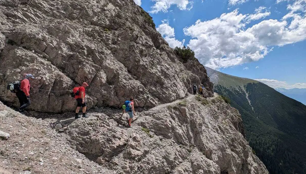 KS Karwendel | © DAV Gangkofen/Martin Schmidt_KS Karwendel_2.Tag_Freiung Höhenweg_Erster Abschnitt