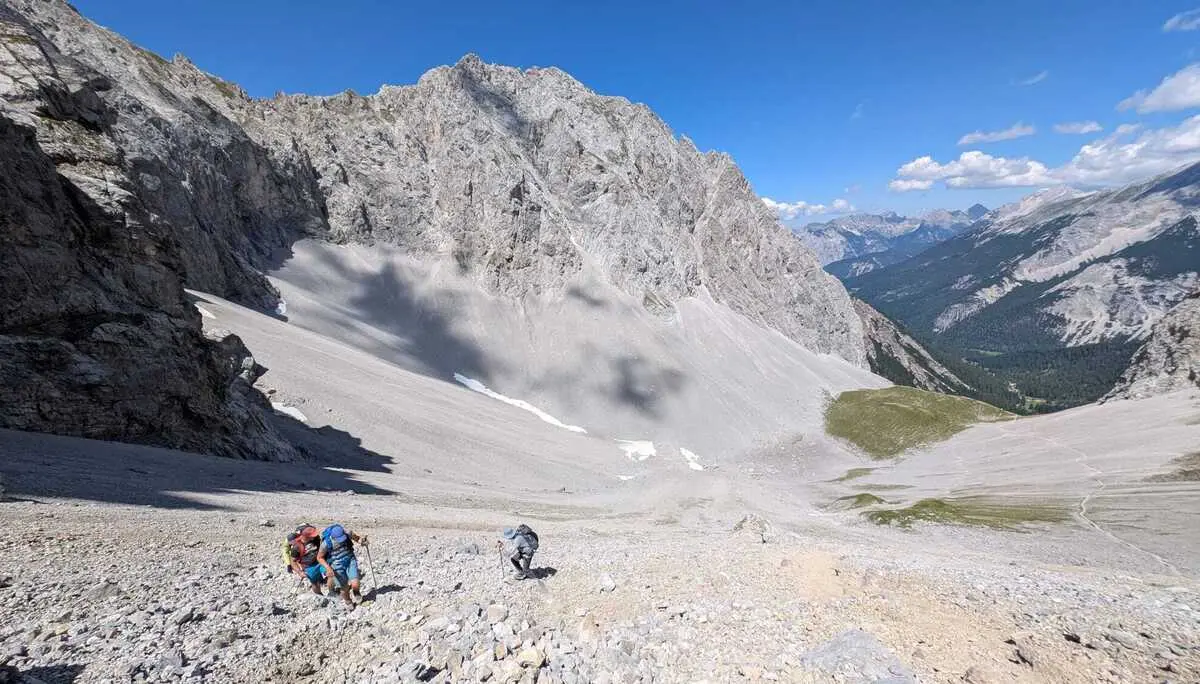 KS Karwendel | © DAV Gangkofen/Martin Schmidt_KS Karwendel_3.Tag_Gipfelstürmerweg_Im Frau Hitt Kar