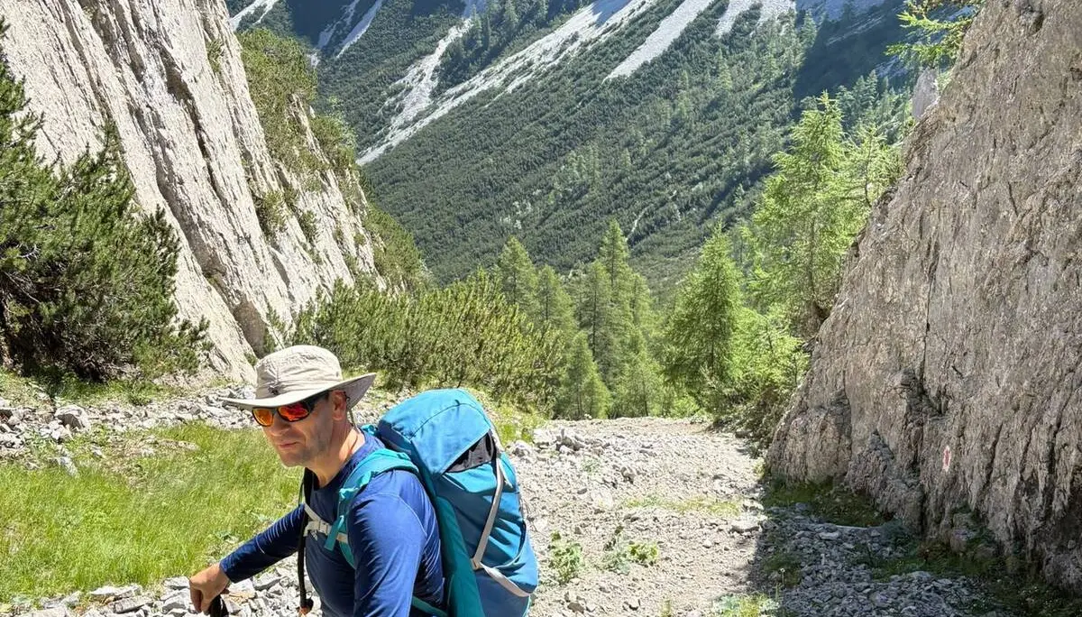 KS Karwendel | © DAV Gangkofen/Melanie Loher_KS Karwendel_3.Tag_Gipfelstürmerweg_Steiles Kar im Abstieg