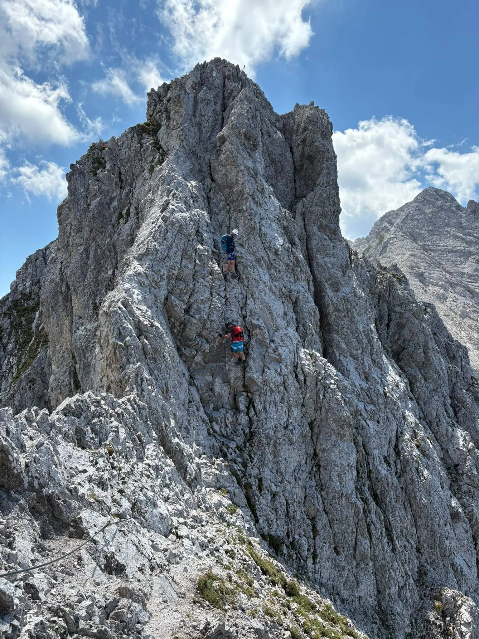 KS Karwendel | © DAV Gangkofen/Melanie Loher_KS Karwendel_3.Tag_KS Nordkette 2. Teil_Stelle zum Abklettern