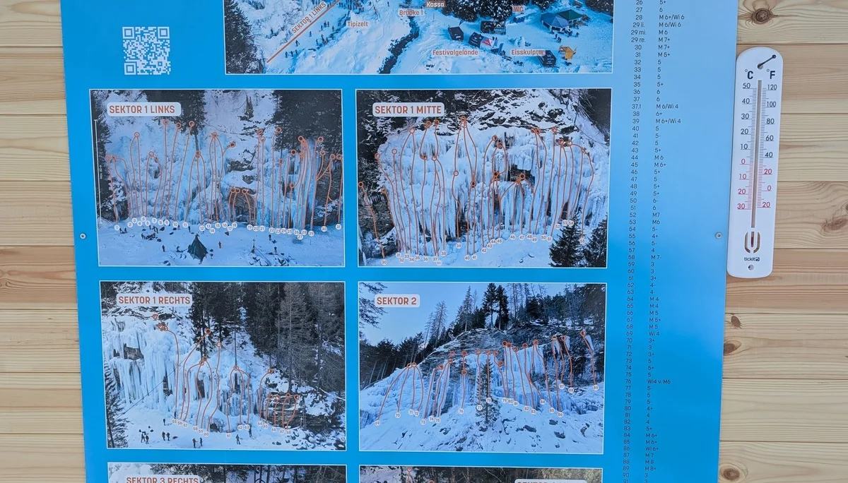EK Eiskletterkurs Eispark Osttirol | © DAV Gangkofen/Martin Götz - Eiskletterkurs - Routenübersicht