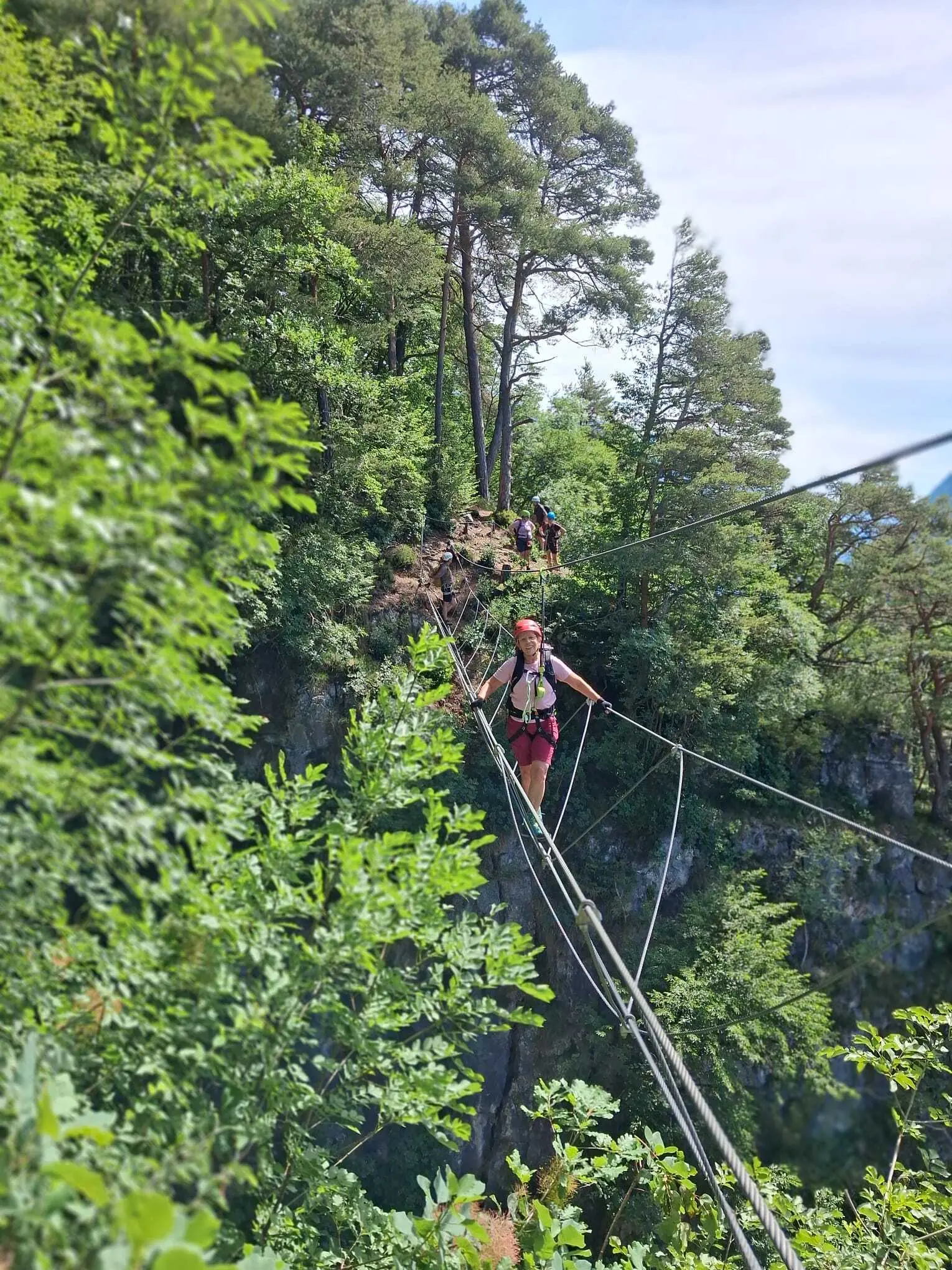 KS Einführungskurs I | © DAV Gangkofen/Alfred Gangkofner_KS Einführungskurs I_2.Tag_KS Delle Niere_Auf der Hängebrücke