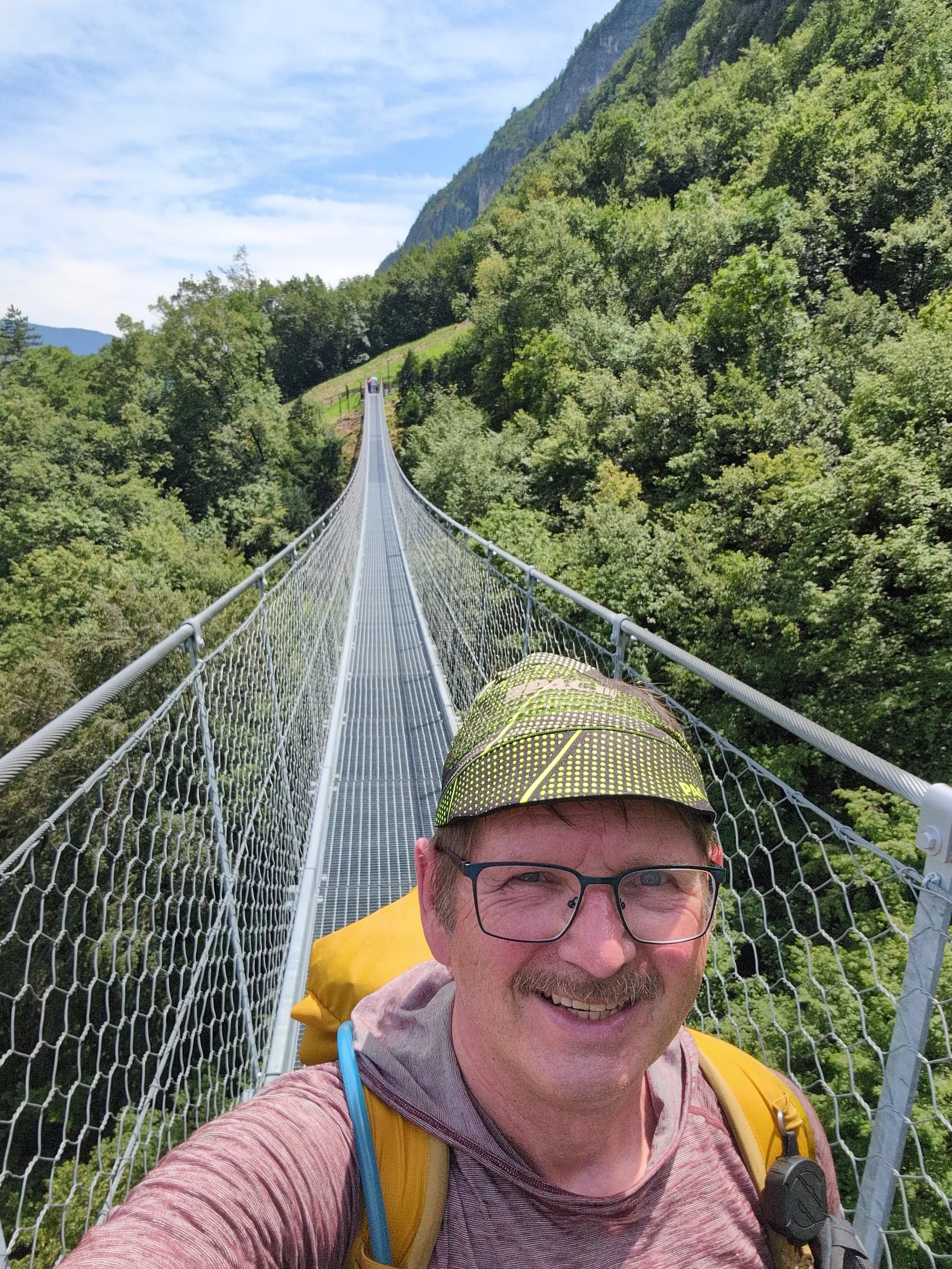 KS Einführungskurs I | © DAV Gangkofen/Martin Götz_KS Einführungskurs I_3.Tag_KS Val del Ri_Seilbrücke auf dem Rückweg