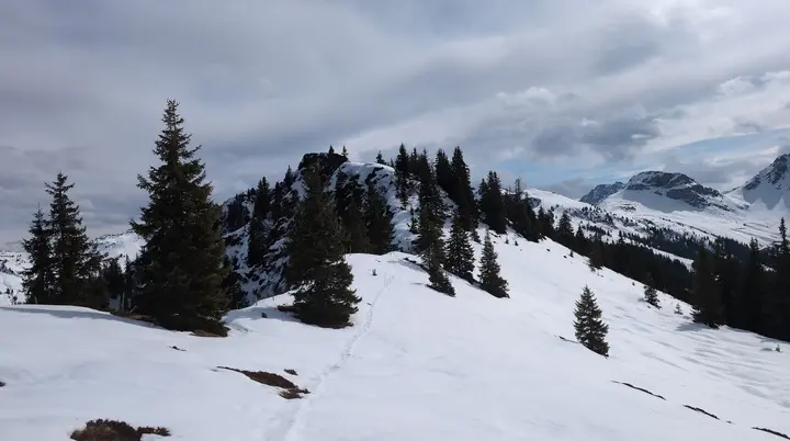 SSW-WoE Bochumer Hütte_1. Tag | © DAV Gangkofen/Martin Götz_SSW-WoE Bochumer Hütte_1. Tag_Übergang zum Hahnenkampl