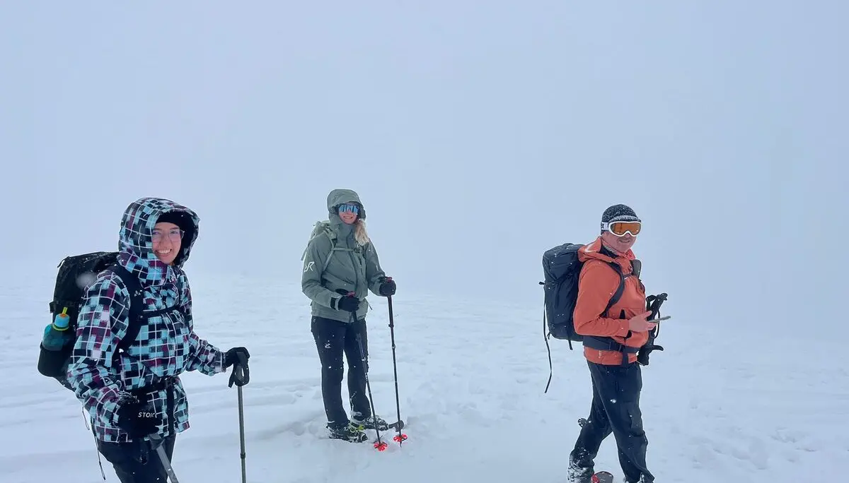 SSW Trattberg | © DAV Gangkofen/Veronika Mandl_SSW Trattberg_Im Abstieg_Mit Skibrille