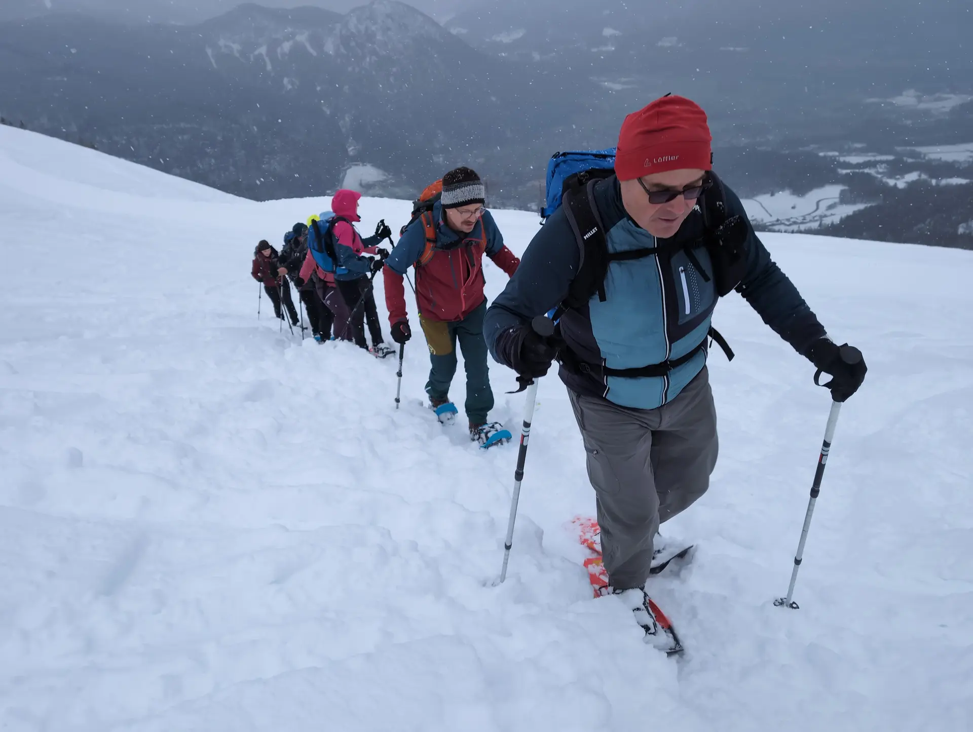 SSW Stahlhaus Vollmondtour | © DAV Gangkofen/Martin Götz_SSW Stahlhaus Vollmondtour_Aufstieg über die ehemalige Skipiste
