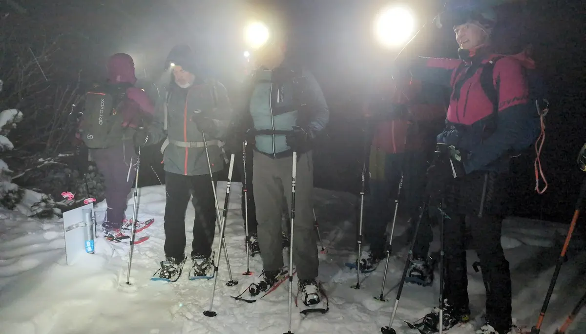 SSW Stahlhaus Vollmondtour | © DAV Gangkofen/Martin Götz_SSW Stahlhaus Vollmondtour_Pause am Ende des Übergangs zum Stahlhaus