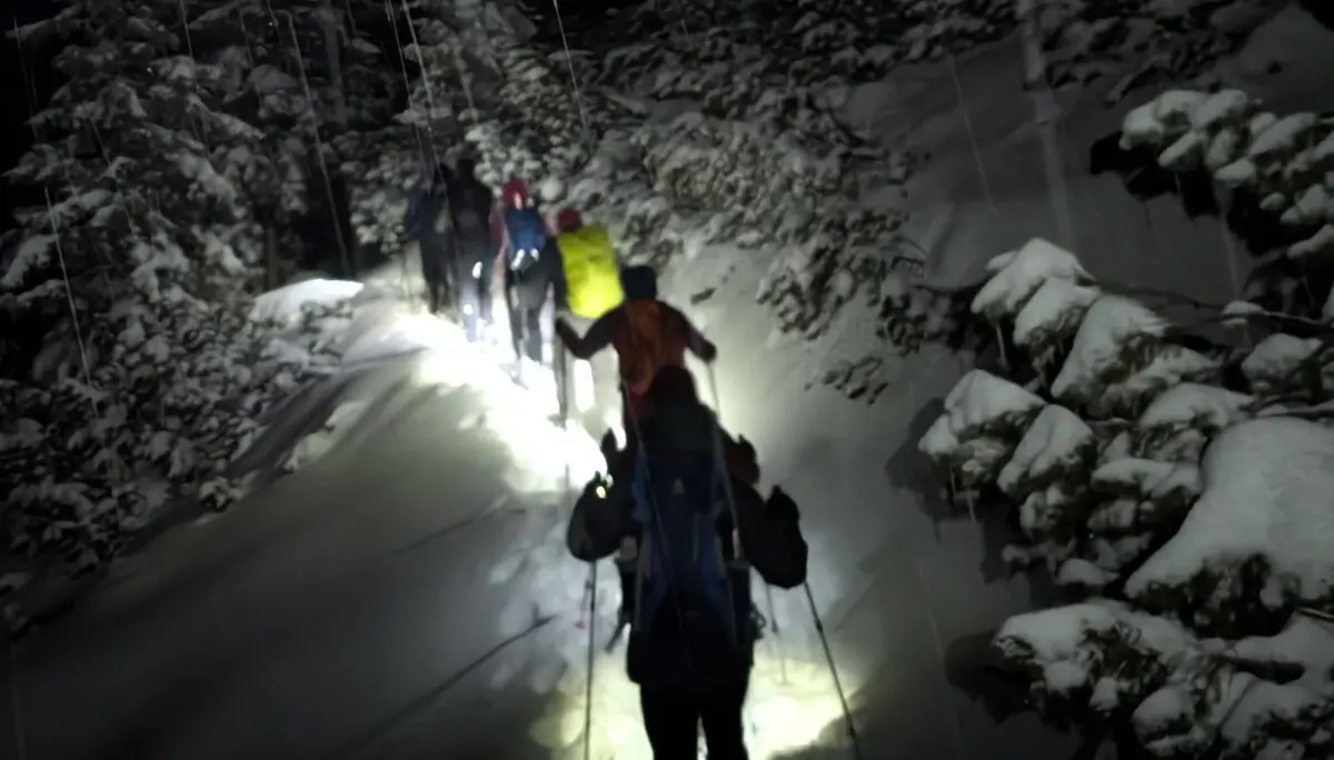 SSW Stahlhaus Vollmondtour | © DAV Gangkofen/Karin Witzelsperger_SSW Stahlhaus Vollmondtour_Übergang vom Stahlhaus