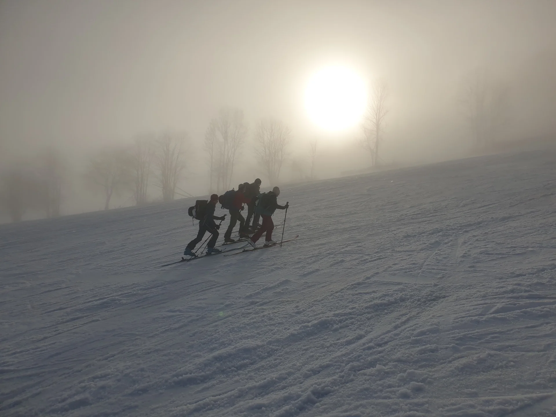 © (DAV Gangkofen) Anfangs noch im Nebel