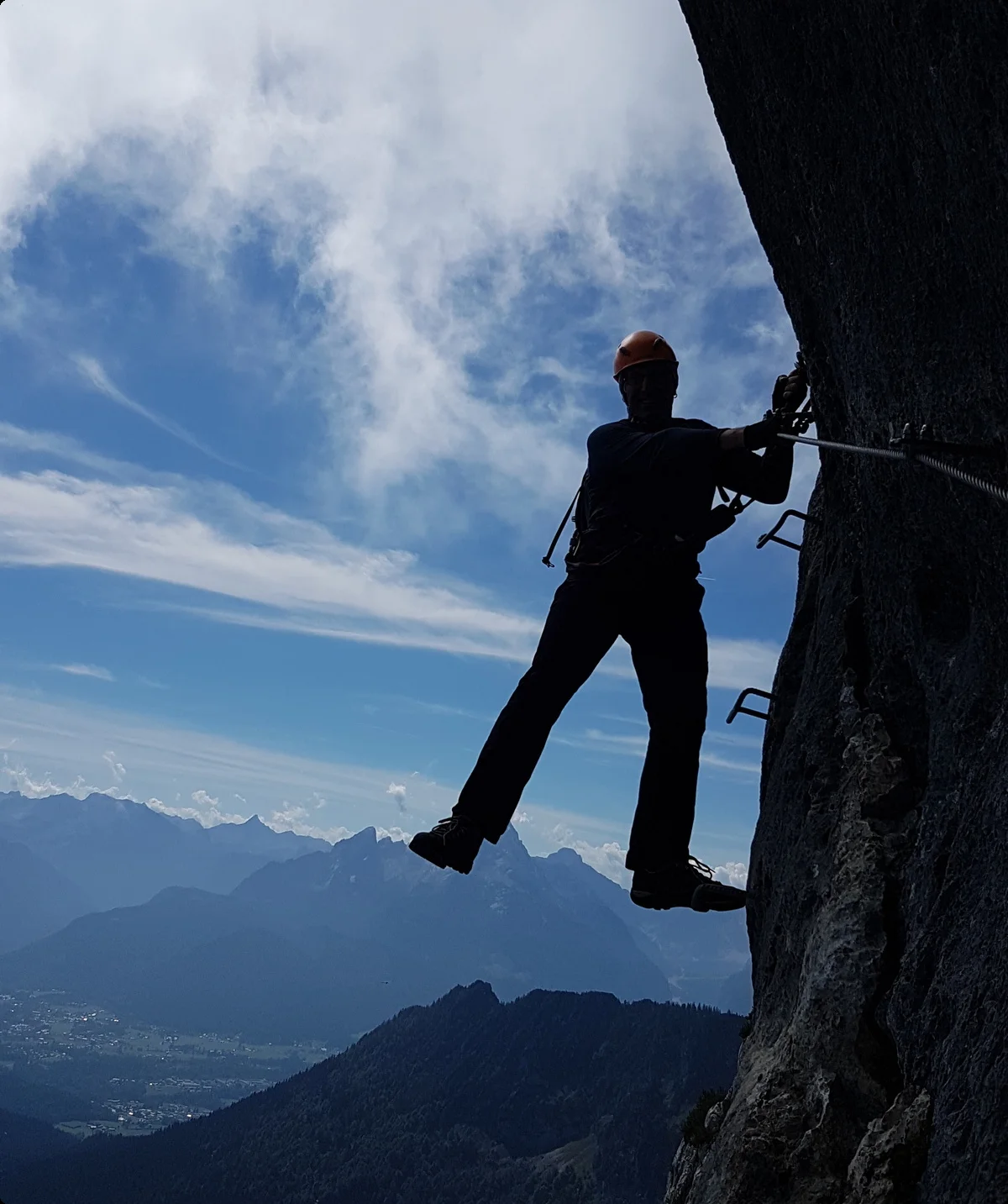 © DAV-Gangkofen\Martin Götz (KS Berchtesgadener Hochthron - Im  Steig - Blick auf Watzmann)
