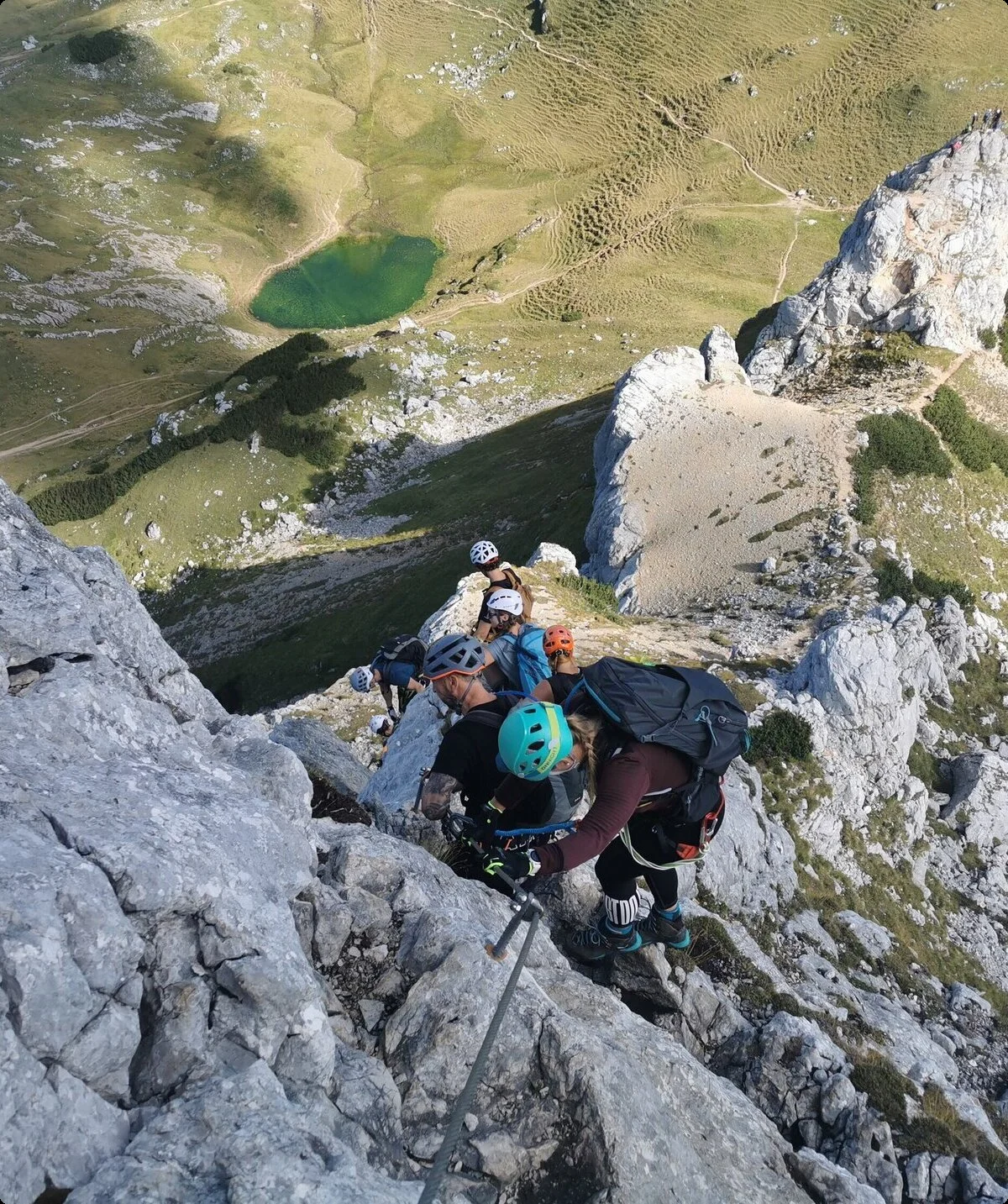 KS | © DAV Gangkofen\Martin Götz - Klettersteig 5-Gipfel im Rofangebirge Abstieg Haidachstellwand