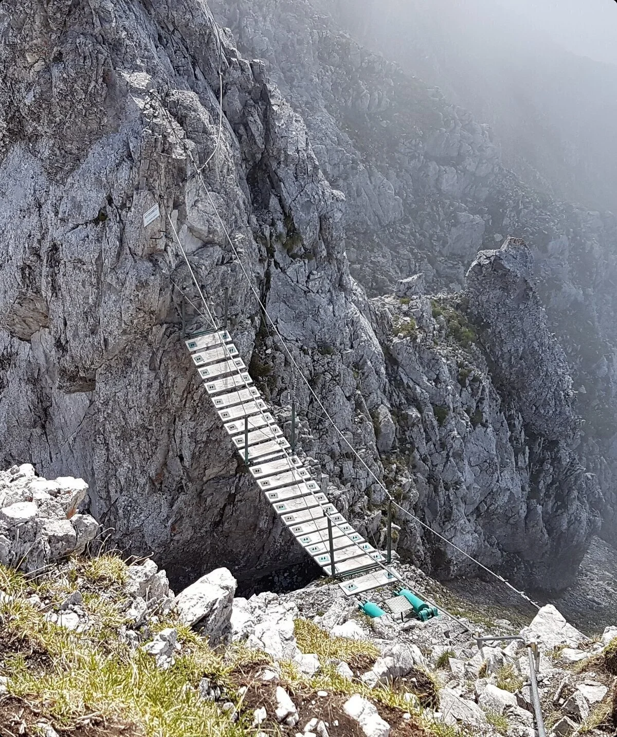 KS | © DAV Gangkofen\Martin Götz - Nordkette Innsbrucker Klettersteig Ost Brücke