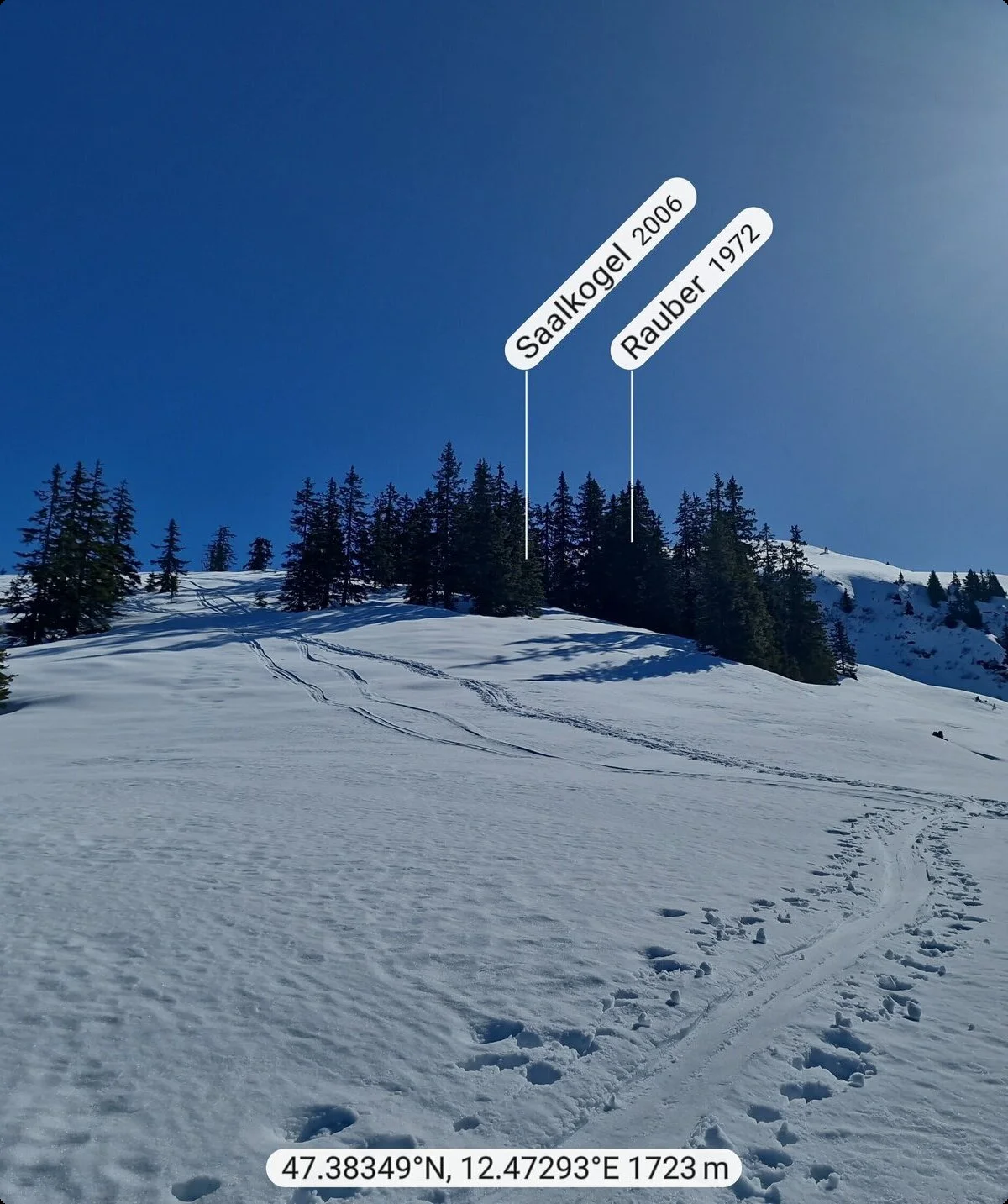 SSW | © DAV Gangkofen\Martin Götz - Saalkogel mit Peakfinder Daten